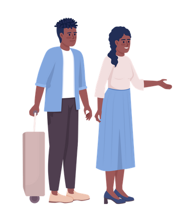 Pareja yendo de vacaciones juntos  Ilustración