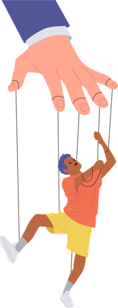 Parent hand manipulating of boy child  Illustration