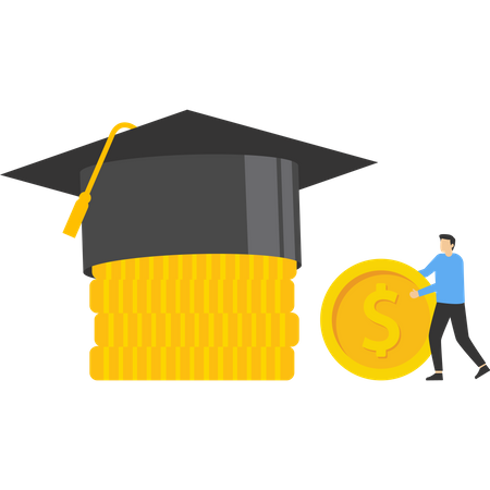 Parent investing money into child education fund  일러스트레이션