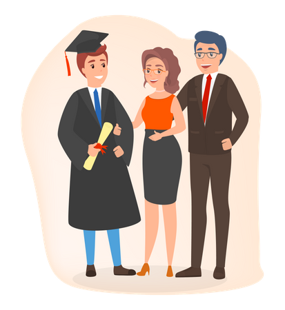 Parent proud of graduate child  Illustration