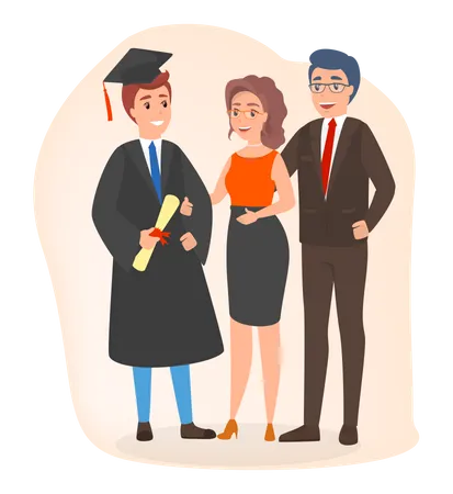 Parent proud of graduate child  Illustration