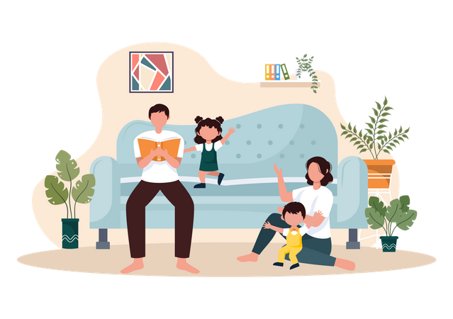 Parent Spending Time With Child Illustration