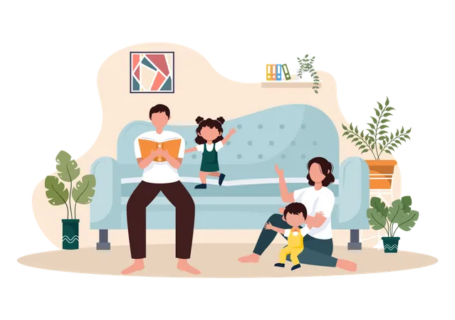 Parent Spending Time With Child  Illustration