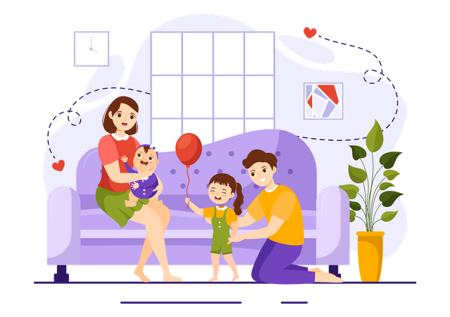 Parentalidade de casal  Ilustração