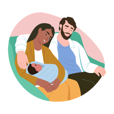 Parenthood taking care of child  Illustration
