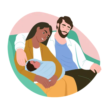 Parenthood taking care of child  Illustration