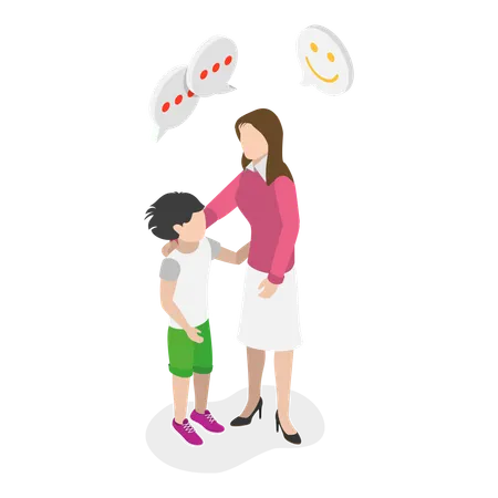 3 D Isometric Flat Vector Illustration Of Parenting Styles Parental Involvement In Child Wellbeing Item 4 Illustration