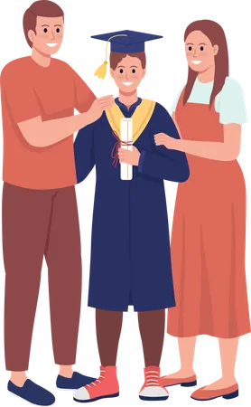 Parents and son alumnus  Illustration