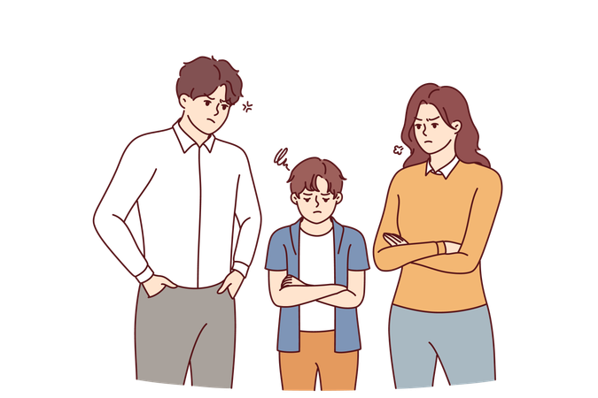 Parents are scolding to child  Illustration