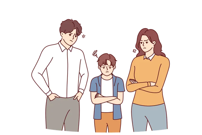 Parents are scolding to child  Illustration