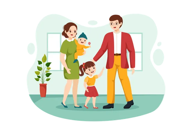 Parents avec enfant adopté  Illustration