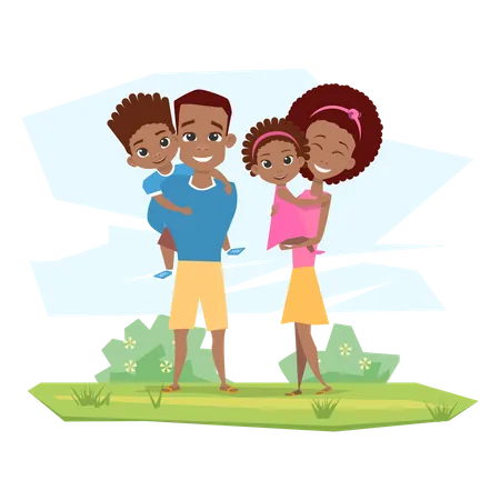 Parents avec leurs enfants  Illustration