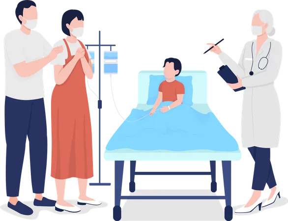 Parents feels relief after child checkup Illustration
