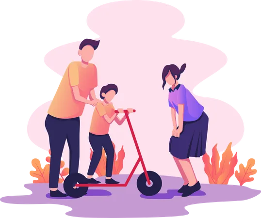 Parents playing with child  Illustration