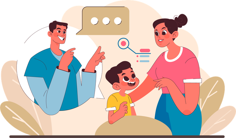 Parents shape child behavior and development  Illustration