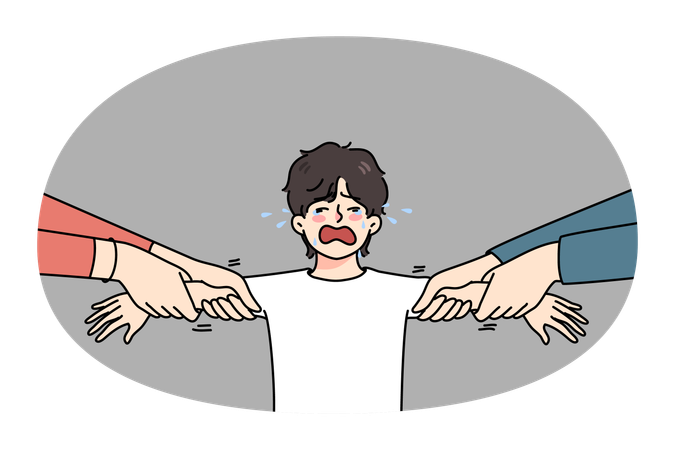부모, 아들 자식 이혼에 눈물 흘리다  일러스트레이션