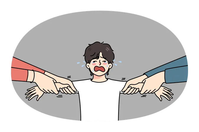 부모, 아들 자식 이혼에 눈물 흘리다  일러스트레이션