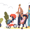 walking with newborn illustration free download