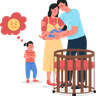 parents with baby illustrations free