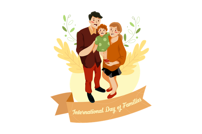 Parents with child  Illustration