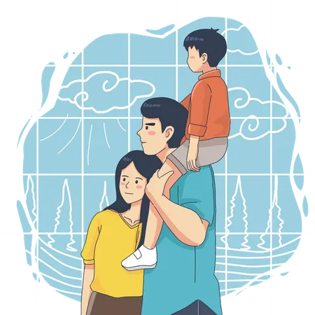 Parents with kid  Illustration
