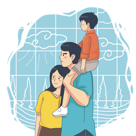 Parents with kid  Illustration