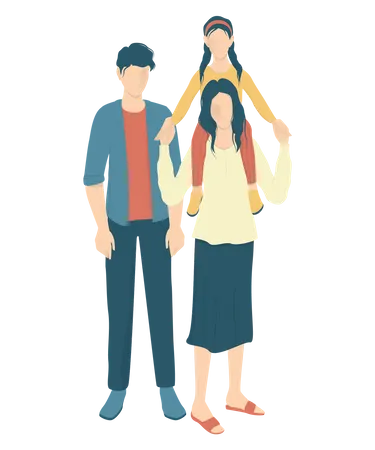 Parents with their child  Illustration