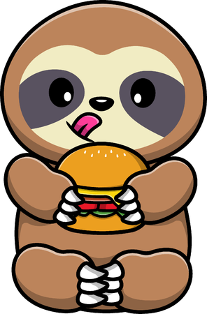 Paresse avec Burger  Illustration