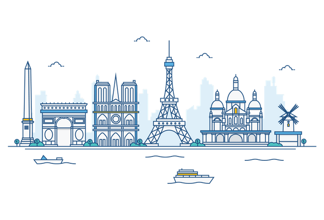 Paris skyline Illustration