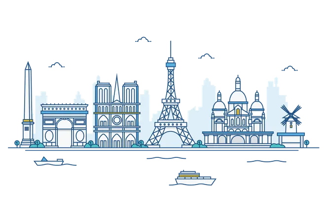Paris skyline  Illustration