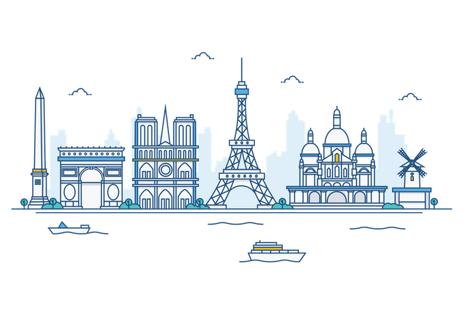 Paris skyline  Illustration