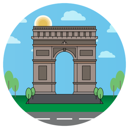 Paris Triumphal Arch France  Illustration