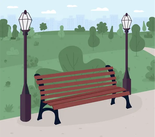 Park bench Illustration