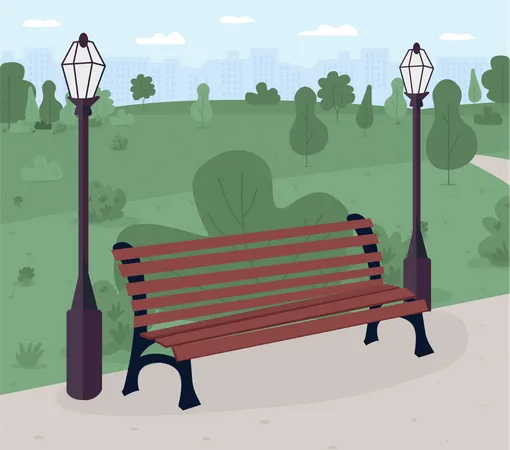 Park bench  Illustration