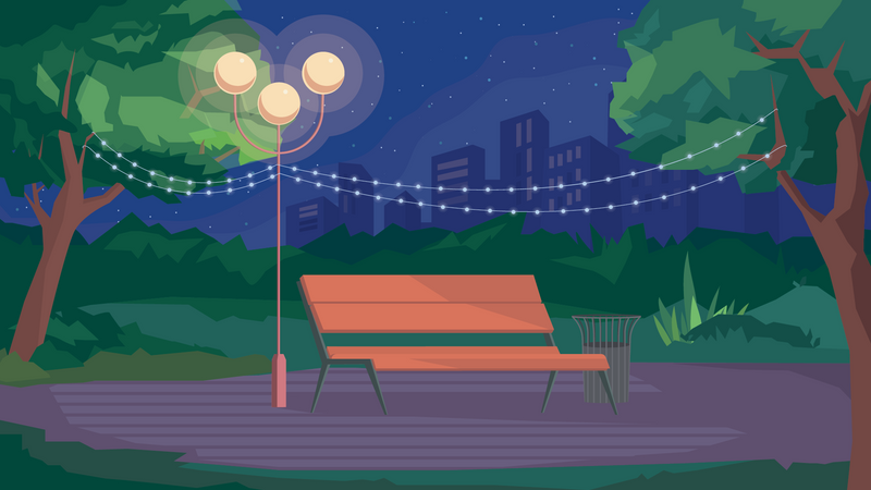 Park Night  Illustration