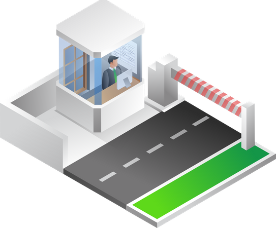 Parking entrance gate  Illustration