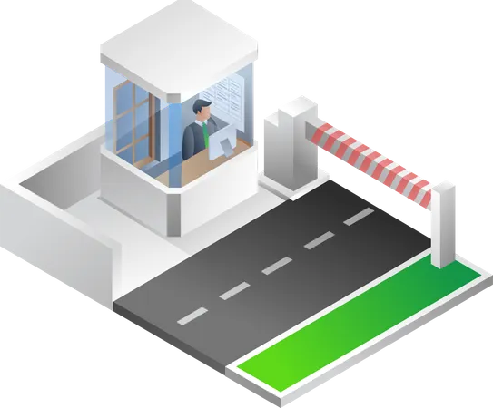 Parking entrance gate  Illustration