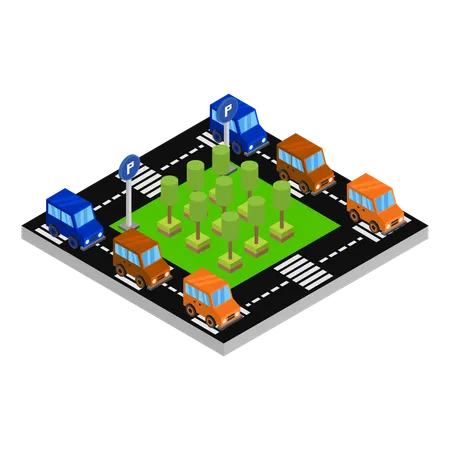 Parking lot  Illustration