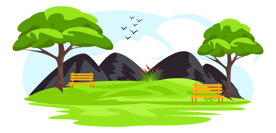 Parklandschaft  Illustration