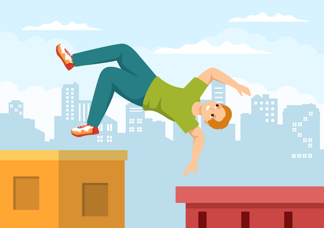 Deportes de parkour  Ilustración