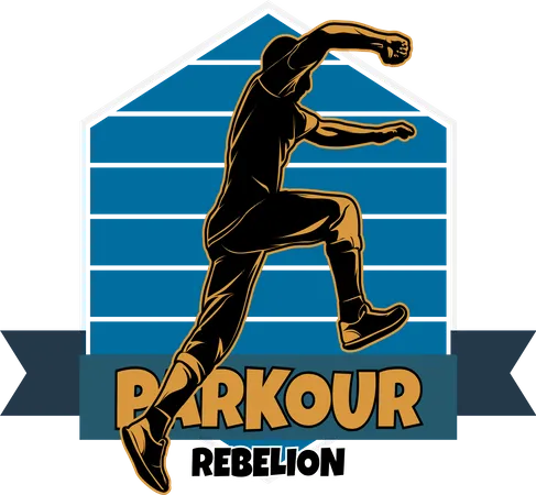 Hombre de parkour  Ilustración