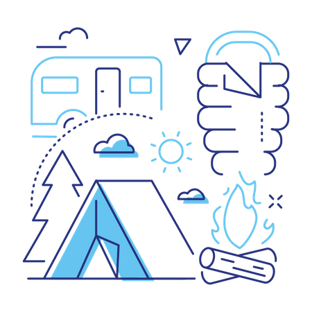 Local de camping  Ilustração