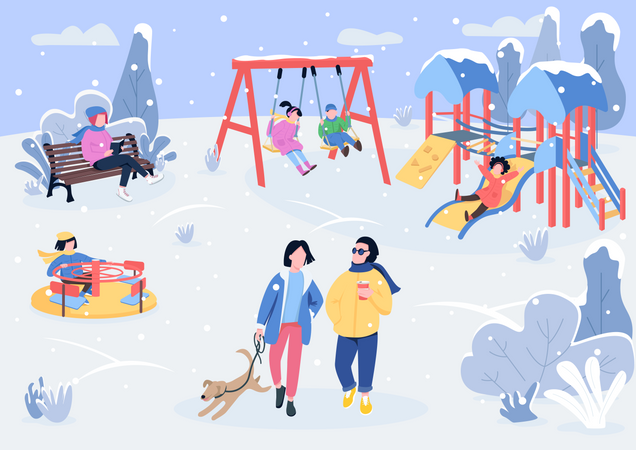 Parque de inverno  Ilustração