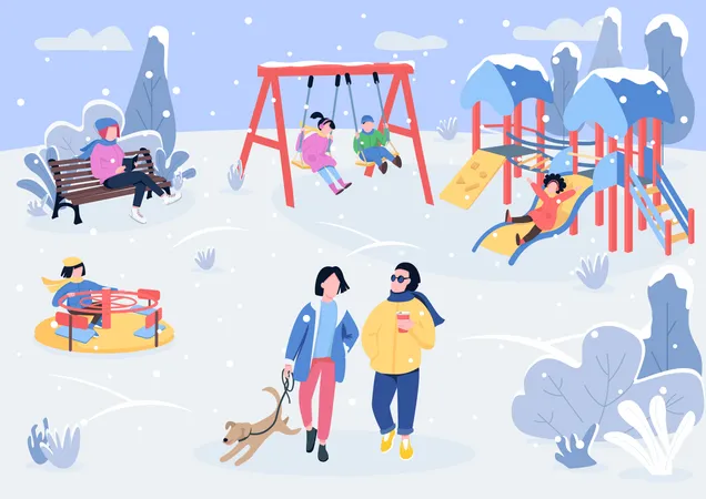 Parque de invierno  Ilustración