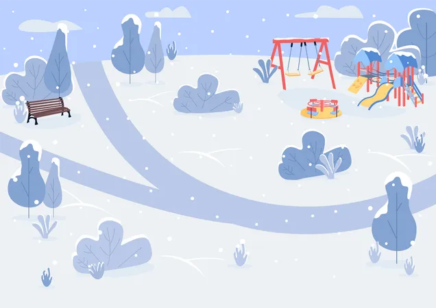 Parque de invierno  Ilustración