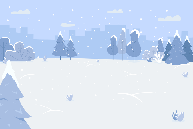Parque de nieve  Ilustración