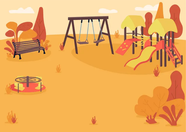 Parque infantil de otoño  Ilustración