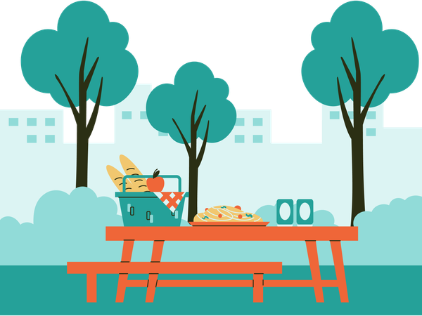 Parque de picnic  Ilustración