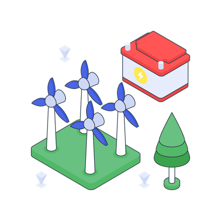 Granja eólica  Illustration