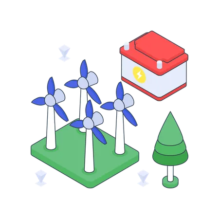 Granja eólica  Illustration